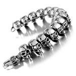 Gothic Skull Biker Bracelet for Men