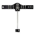 Skull Finger Chain Leather Goth Steampunk Bracelet