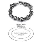 Gothic Skull Stainless Steel Biker Bracelet for Men