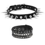 2 Pack Black Adjustable Punk Chokers for Women