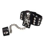 Skull Finger Chain Leather Goth Steampunk Bracelet