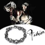 Gothic Skull Stainless Steel Biker Bracelet for Men