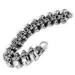 Gothic Skull Biker Bracelet for Men