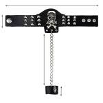Skull Finger Chain Leather Goth Steampunk Bracelet