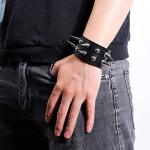 Manfnee Punk Spike Leather Gothic Choker & Bracelet