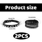 2 Pack Black Adjustable Punk Chokers for Women