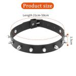 Black Studded Choker with Spike Rivets