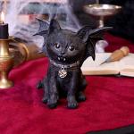 Vampire Bat Cat Figurine - Gothic Halloween Decor
