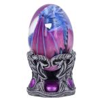 Water Elemental Dragon Egg Figurine in Silver/Purple/Blue
