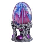 Water Elemental Dragon Egg Figurine in Silver/Purple/Blue