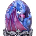 Water Elemental Dragon Egg Figurine in Silver/Purple/Blue
