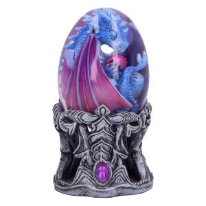 Water Elemental Dragon Egg Figurine in Silver/Purple/Blue