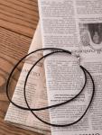 Goth Hippie Black Faux Leather Choker Necklace