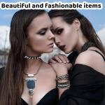 2 Pack Black Adjustable Punk Chokers for Women