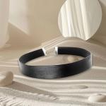 Black Adjustable Leather Choker Necklace for Women
