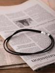 Goth Hippie Black Faux Leather Choker Necklace