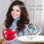 Gothic Skull Ring with Abalone Shell for Women