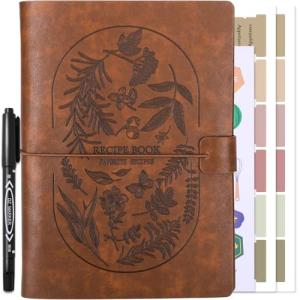 Brown Leather Recipe Book Binder for Your Creations