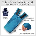 Natural Silk Cooling Eye Mask in Vivid Blue