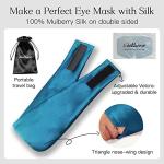 Natural Silk Cooling Eye Mask in Vivid Blue