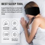Adjustable Sleep Mask with Ear Protection, Black