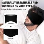 Adjustable Sleep Mask with Ear Protection, Black