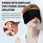 Adjustable Sleep Mask with Ear Protection, Black