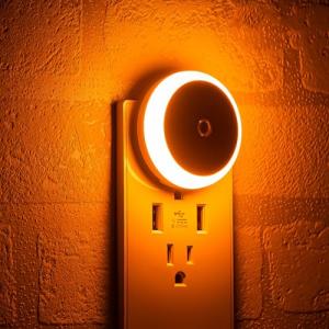 Amber Night Lights with Dusk to Dawn Sensor