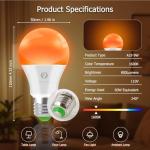 Amber Sleep Light Bulbs with Remote Control (4 Pack)