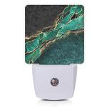 Green Marble Night Light with Dusk to Dawn Sensor