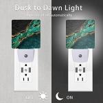 Green Marble Night Light with Dusk to Dawn Sensor