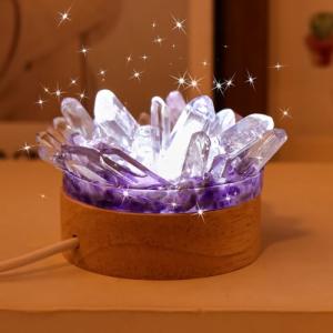 Crystal Night Lamp with Amethyst - USB Powered