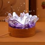Crystal Night Lamp with Amethyst - USB Powered