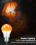 REYLAX Dimmable Amber Sleep Light Bulbs - 4 Pack