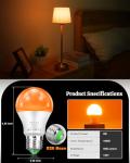 REYLAX Dimmable Amber Sleep Light Bulbs - 4 Pack