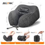 MLVOC Memory Foam Travel Pillow & Eye Mask Set