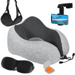 Memory Foam Travel Pillow Set with Accessories