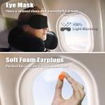 Memory Foam Travel Neck Pillow with Eye Masks