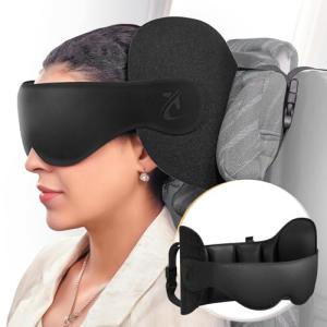 Bonairest Travel Neck Pillow with 3D Eye Mask