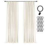 Light Cream 100% Blackout Curtains 102" 2 Panels