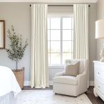 Light Cream 100% Blackout Curtains 102" 2 Panels