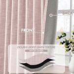 Baby Pink 100% Blackout Linen Curtains - 90 Inch