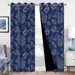 Blue Hydrangea Blackout Curtains Set of 2 Panels