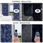 Blue Hydrangea Blackout Curtains Set of 2 Panels