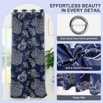 Blue Hydrangea Blackout Curtains Set of 2 Panels