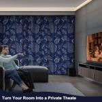 Blue Hydrangea Blackout Curtains Set of 2 Panels