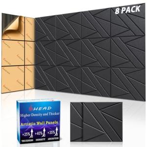 8 Pack Self-Adhesive Soundproof Foam Panels