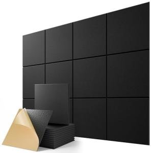 12-Pack Soundproof Foam Panels for Walls