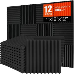 12-Pack High-Density Soundproofing Foam Panels