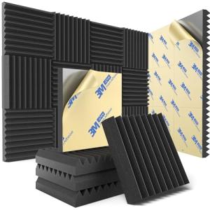 12 Pack Self-Adhesive Acoustic Foam Wall Panels